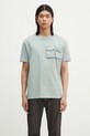 Napapijri t-shirt bawełniany S-Rivalto nadruk zielony NP0A4IELG1X1
