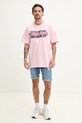 Bombažna kratka majica Karl Kani 60300354 roza SS25