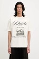 Памучна тениска RHUDE Heaven On Earth свободна бежов RHSS25TT07012