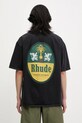 Odzież RHUDE t-shirt bawełniany Tabaco RHSS25TT09012 czarny