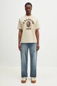 Βαμβακερό μπλουζάκι A Bathing Ape College Monogram College 1L30110322 μπεζ