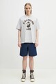 Pamučna majica A Bathing Ape Map Camo College 1L30110323 siva
