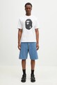 Pamučna majica A Bathing Ape College Monogram Ape Head 1L30110334 bijela