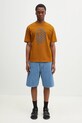 Pamučna majica A Bathing Ape College Monogram Ape Head 1L30110334 smeđa
