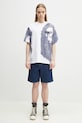 Хлопковая футболка A Bathing Ape Water Print College 1L30109339 белый