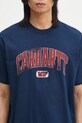 Bavlněné tričko Carhartt WIP S/S Lecture T-Shirt námořnická modř I034766.E74G