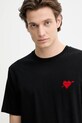 The Kooples t-shirt bawełniany czarny HTSC30036K