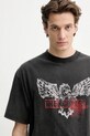 The Kooples t-shirt bawełniany szary HTSC30005K
