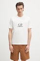 C.P. Company t-shirt in cotone applique bianco 18CMTS106A110301W