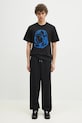 Billionaire Boys Club tricou din bumbac Cracked Flock Print Astro T-Shirt B25156 negru