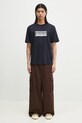 Norse Projects t-shirt bawełniany Holger Post Stamp Print T-Shirt N01.0686.7004 granatowy