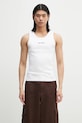 Daily Paper t-shirt Dias Rib Tank Top sima fehér 2512031