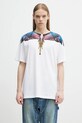 Marcelo Burlon t-shirt bawełniany Icon Wings Basic T-Shirt White Pink nadruk biały CMAA056S25JER0010130