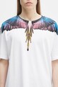 Bavlněné tričko Marcelo Burlon Icon Wings Basic T-Shirt White Pink bílá CMAA056S25JER0010130