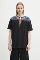 Marcelo Burlon tricou din bumbac Icon Wings Basic T-Shirt Black Pink print negru CMAA056S25JER0011030
