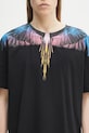 Marcelo Burlon tricou din bumbac Icon Wings Basic T-Shirt Black Pink negru CMAA056S25JER0011030