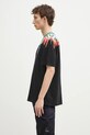 Marcelo Burlon tricou din bumbac Icon Wings Basic T-Shirt Black Multicolo CMAA056S25JER0011084 negru SS25