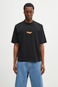 Odzież Marcelo Burlon t-shirt bawełniany County Flame Boxy T-Shirt Black Red CMAA05AS25JER0071025 czarny
