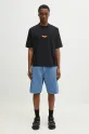 Marcelo Burlon t-shirt bawełniany County Flame Boxy T-Shirt Black Red CMAA05AS25JER0071025 czarny