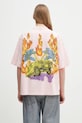 Хлопковая футболка Marcelo Burlon County Flame Boxy T-Shirt Pink Red хлопок розовый CMAA05AS25JER0073025