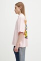 Marcelo Burlon t-shirt bawełniany County Flame Boxy T-Shirt Pink Red CMAA05AS25JER0073025 różowy SS25