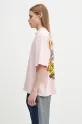 Marcelo Burlon t-shirt bawełniany County Flame Boxy T-Shirt Pink Red CMAA05AS25JER0073025 różowy SS25