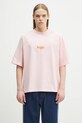 Odzież Marcelo Burlon t-shirt bawełniany County Flame Boxy T-Shirt Pink Red CMAA05AS25JER0073025 różowy