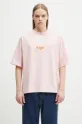 Odzież Marcelo Burlon t-shirt bawełniany County Flame Boxy T-Shirt Pink Red CMAA05AS25JER0073025 różowy