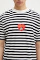 Marcelo Burlon t-shirt in cotone Bunny Heart Stripe Basic Tee White Navy blu navy CMAA056S25JER0060146