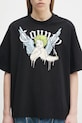 Bavlnené tričko Marcelo Burlon County Angel Boxy T-Shirt Black Multicol čierna CMAA05AS25JER0021084