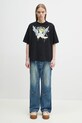 Βαμβακερό μπλουζάκι Marcelo Burlon County Angel Boxy T-Shirt Black Multicol CMAA05AS25JER0021084 μαύρο
