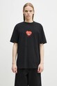 Marcelo Burlon t-shirt bawełniany Bunny Heart Basic T-Shirt Black Red nadruk czarny CMAA056S25JER0051025