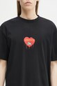 Хлопковая футболка Marcelo Burlon Bunny Heart Basic T-Shirt Black Red чёрный CMAA056S25JER0051025
