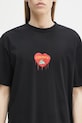 Bavlněné tričko Marcelo Burlon Bunny Heart Basic T-Shirt Black Red černá CMAA056S25JER0051025