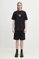 Bavlněné tričko Marcelo Burlon Bunny Heart Basic T-Shirt Black Red CMAA056S25JER0051025 černá