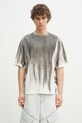 Marcelo Burlon tricou din bumbac Fire Heart Spray Boxy T-Shirt Ecru Mediu cu modele bej CMAA05AS25JER0096F06