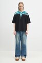 Бавовняна футболка Marcelo Burlon Colordust Wings Boxy T-Shirt Black Turqu CMAA05AS25JER0011043 чорний