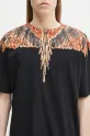 Bavlnené tričko Marcelo Burlon Icon Wings Basic T-Shirt Black Orange čierna CMAA056S25JER0011020