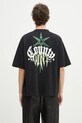 Marcelo Burlon tricou din bumbac County Goth Boxy T-Shirt Black Deep Gree print negru CMAA05AS25JER0031052