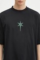 Marcelo Burlon tricou din bumbac County Goth Boxy T-Shirt Black Deep Gree negru CMAA05AS25JER0031052