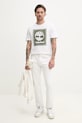 Timberland tricou din bumbac TB0A6DUD1001 alb SS25
