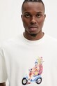 Хлопковая футболка Drôle de Monsieur Le T-Shirt Golfeur бежевый G.TS236.CO002.OW