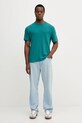United Colors of Benetton vászon póló 3UTFU10B1 türkiz SS25