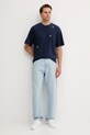 United Colors of Benetton tricou din bumbac 325RU10AL bleumarin SS25