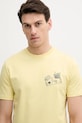 United Colors of Benetton t-shirt bawełniany żółty 3BL0U10AF