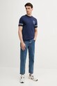 United Colors of Benetton t-shirt bawełniany 3BL0U10AF granatowy SS25