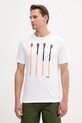 United Colors of Benetton tricou din bumbac print alb 3BL0U10AG