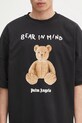 Памучна тениска Palm Angels Bear In Mind Over черен PMAA002S25JER0021060