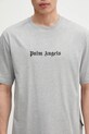 Памучна тениска Palm Angels Classic Logo Slim сив PMAA089C99JER0030810
