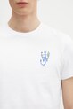 JW Anderson t-shirt in cotone Anchor Embroidery Back Print JT0269.PG1510.001 bianco